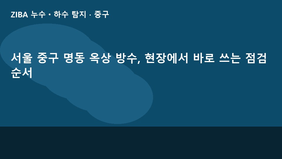 서울 중구 명동 옥상 방수, 현장에서 바로 쓰는 점검 순서